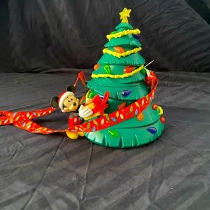 Disney light up Christmas tree popcorn bucket with strap